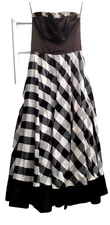 Vintage Jessica McClintock Gunne Sax Dress Size 9 Black & White Checker