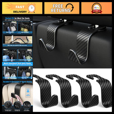 4-Pack Car Headrest Hooks - 55lbs Capacity Seat Storage Organizer for Bags  Pur