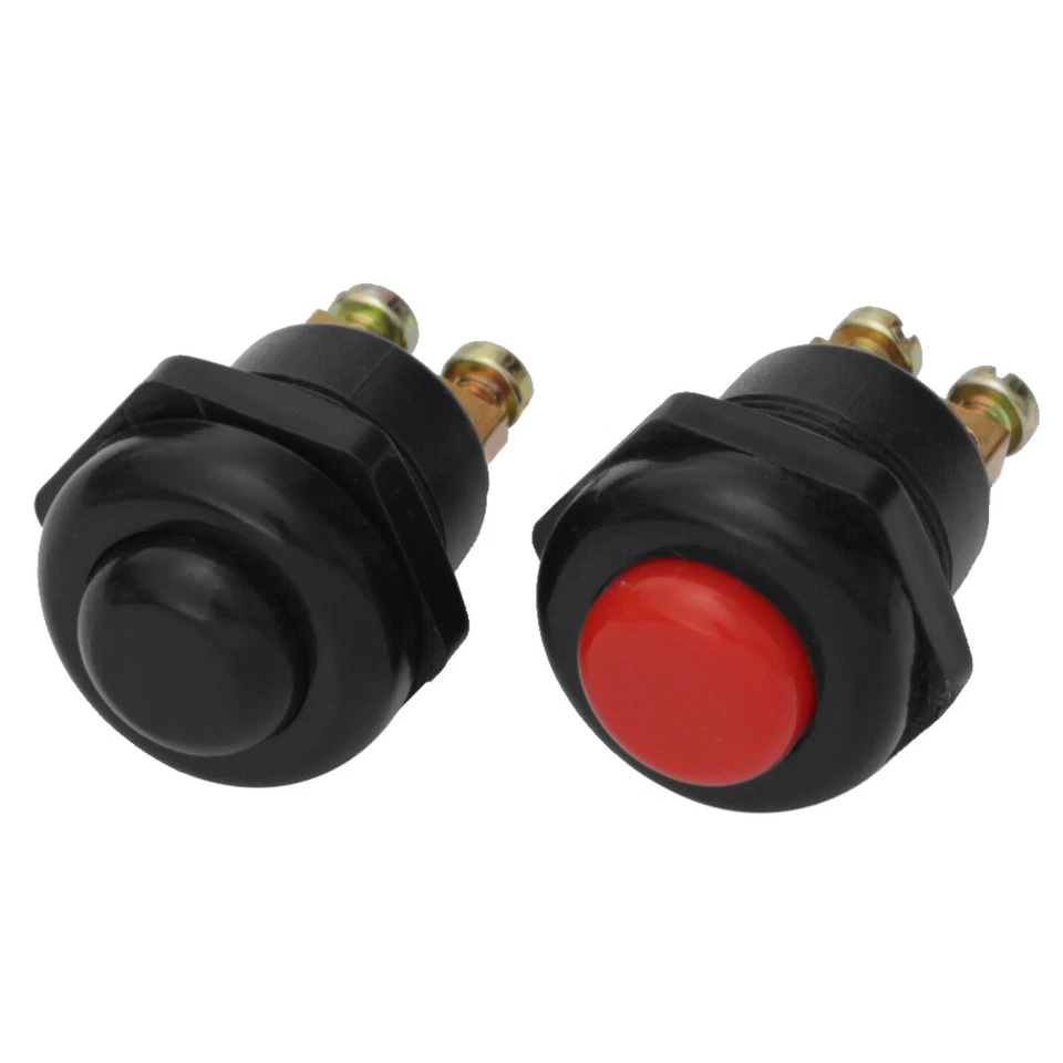 TIVENDIS Drucktaster Klingeltaster Einbau 12V Hochstrom KFZ 25A Rot Druckknopf