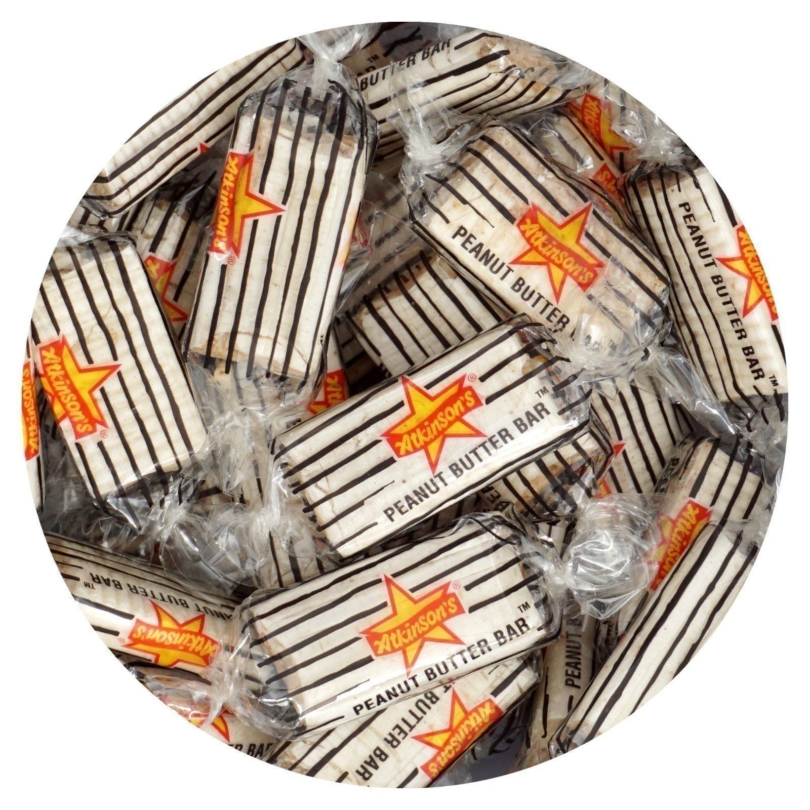 Atkinson's Peanut Butter Bars Candy, 2 Pound Bulk Bag (Approx. 140 Bars)