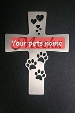 Personalized Dog Memorial Metal Sign Cross , Custom Pet Name