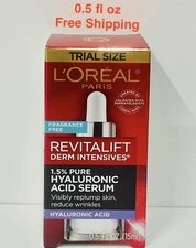 L'oreal Paris Revitalift Derm Intensives Serum Hyaluronic Acid Face Daily 0.5 Oz