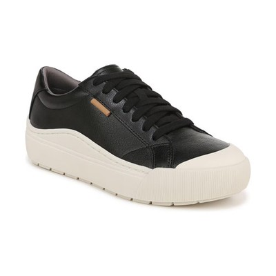 Dr. Scholl's Time Off Lace Up Platform Sneakers Black/Off White Faux Leather