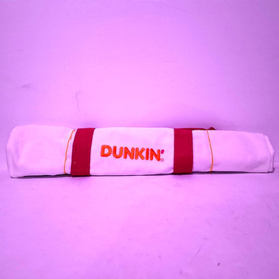 RARE Dunkin  White & Pink Tote Bag With Outside Drink Pocket