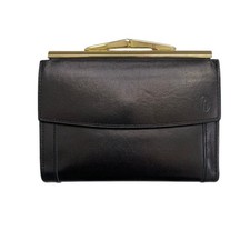 VINTAGE Hartmann Black Leather Kisslock Wallet Coin Purse