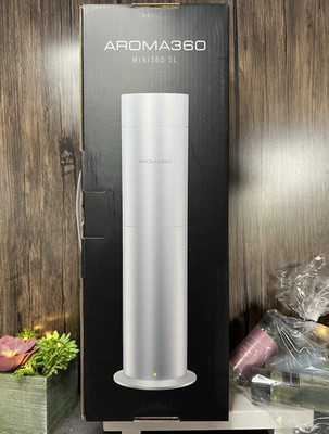 AROMA360 Mini360 SL Silver Oil Diffuser w/ Remote + 3 Oils White Tea Aloe