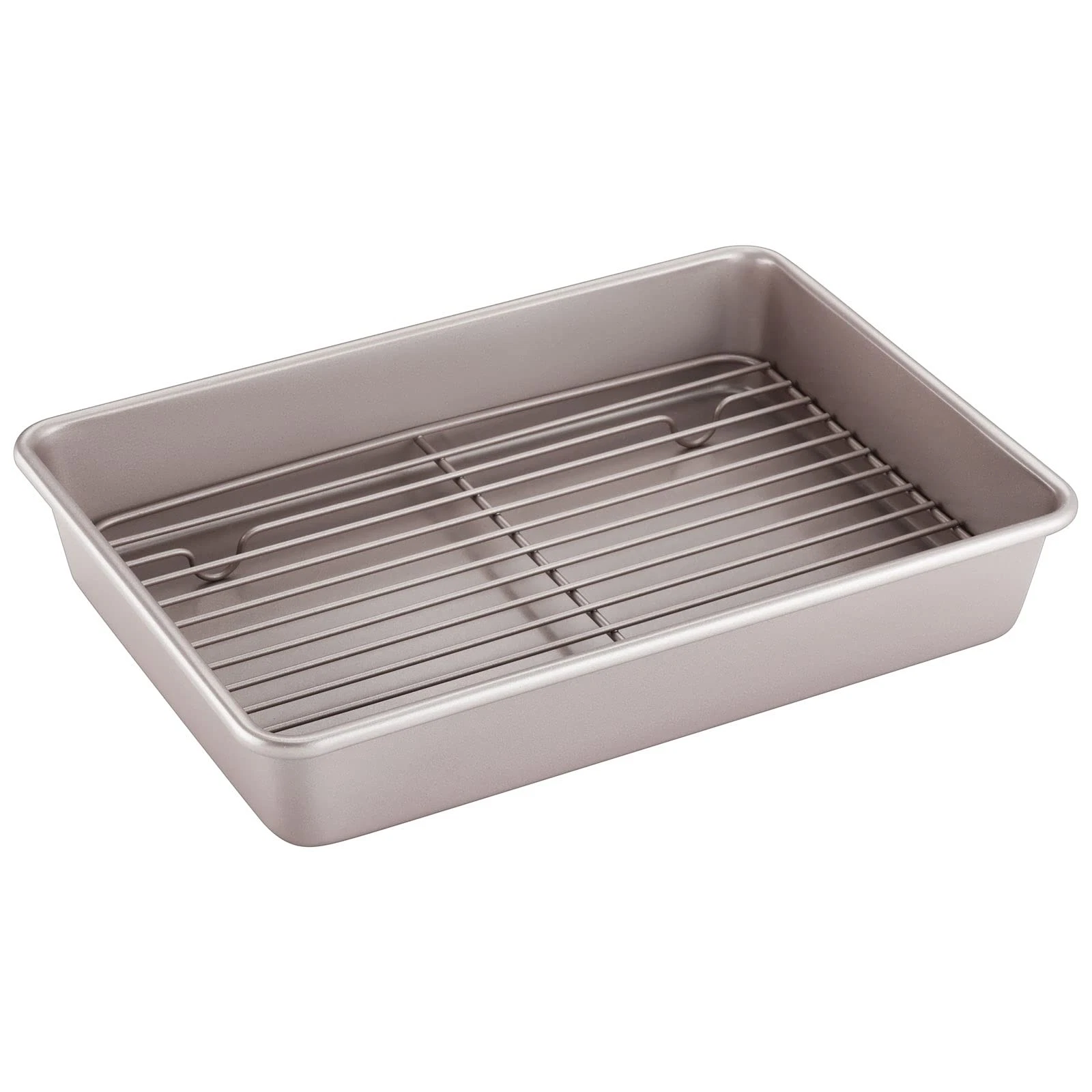 Roasting Pan with Rack, 13-Inch Non-Stick Rectangular Deep Dish Oven-BBQ Bake...