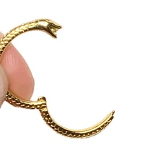 LUX Gold Snake Ouroboros Hinged Connector, Clasp, Charm Holder Pendant