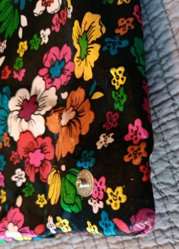 Vtg Lady's Pride Retro Mod 1960's Satin Floral Foldable Tote Purse Lucite Handle - Picture 10 of 18