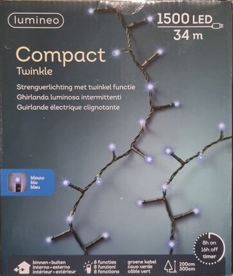 Lumineo Compact Twinkle 1500led 34m Blauw/Blue