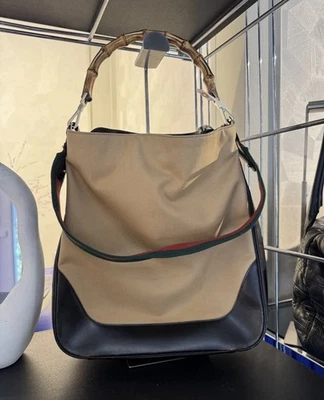 Gucci Bamboo Canvas Segeltuch mit Gurt - Bild 1 von 4