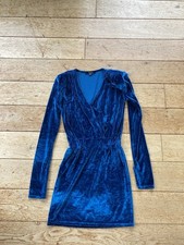 Daisy girl Blue Velour Party Bodycon Minidress Size Small