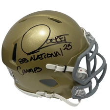Rocket Ismail Signed Notre Dame Mini Helmet 88 National Champs Beckett W BAS COA