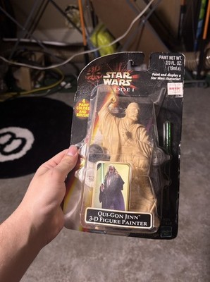 VTG Star Wars Episode I Qui-Gon Jinn Action Figure 3-D Painter Hasbro 1998 New