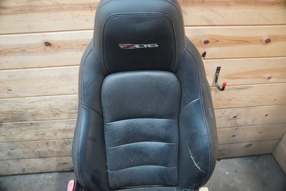 Set Driver Passenger Seat Black Leather Chevrolet Corvette Z06 C6 2009-11 *Note* Foto 4 de 4