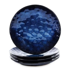 vicrays Ceramic Dinner Plates Set, 10.5 Inch, Set of 4, Round, Microwave, Oven,