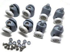 8 Pcs Shower Door Rollers/Runners/Wheels/Pulleys 25mm Diameter Bathroom Gray 