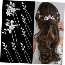 8 Pieces Wedding Hair Pins for Bridal Silver Rhinestone Wedding Hair Set 1