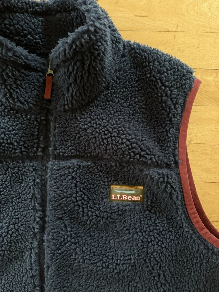 L.L. Chaleco Suéter de Lana Bean Para Hombre Cremallera Aislado Poliéster Azul Marino Talla L Foto 2 de 4