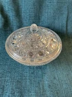 Vintage Federal Glass Candy Dish Windsor Clear with Lid Excellent No Chips