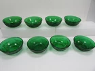 Anchor Hocking Sandwich Forest Green 4 3/8" Fruit Dessert Bowls Vintage Set of 8