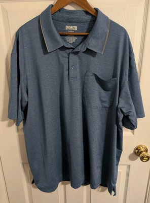 #ad Duluth Trading Co Mens Polo Shirt Blue Short Sleeve Pressure Cooker Size 2XL $18.99