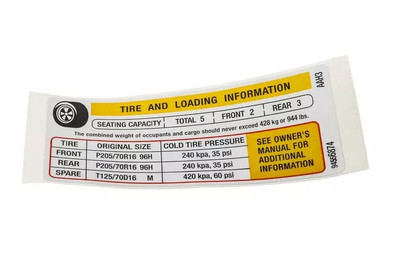 #ad Genuine GM Tire Pressure Label 94556874 $45.12