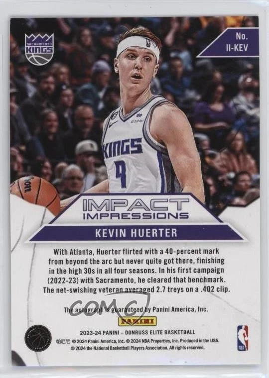 2023-24 Donruss Elite Impact Impressions Kevin Huerter #II-KEV Auto - Image 2 of 2