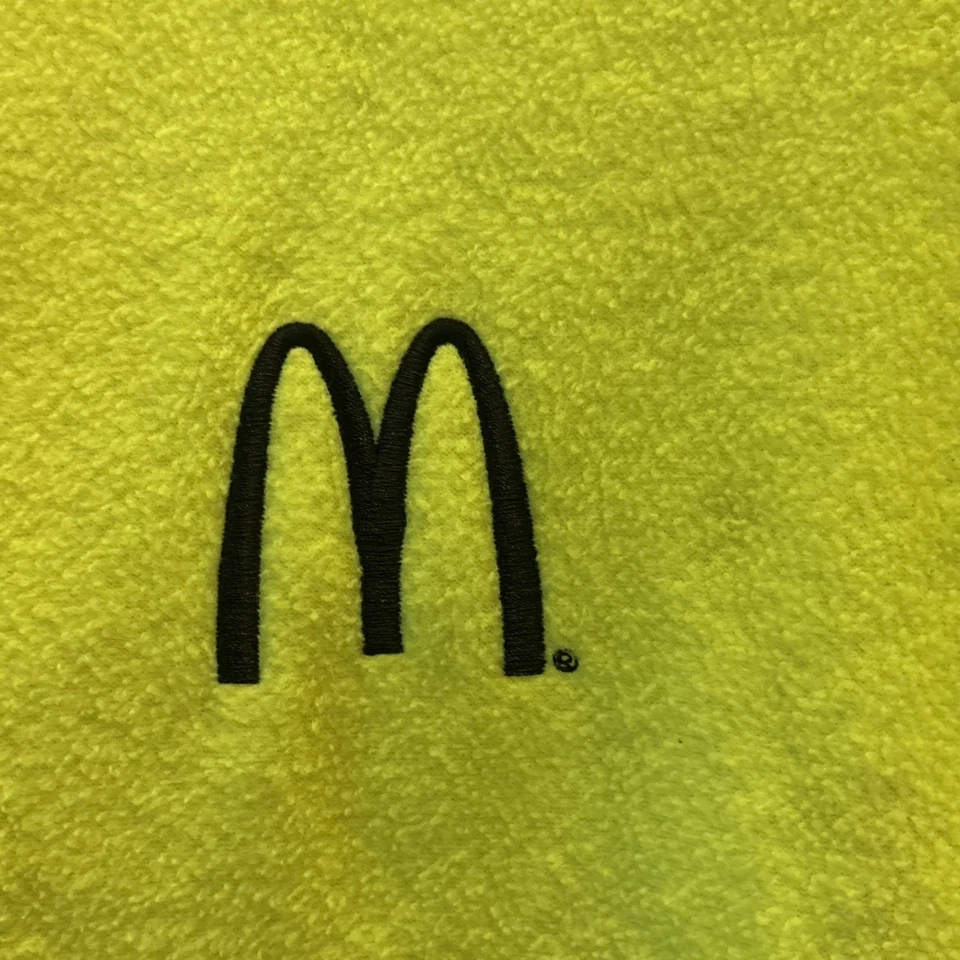 McDonalds Apparel By Harrington Fleece Zip Up  Jacket Men’s Large Neon Yellow - Image 2 of 4