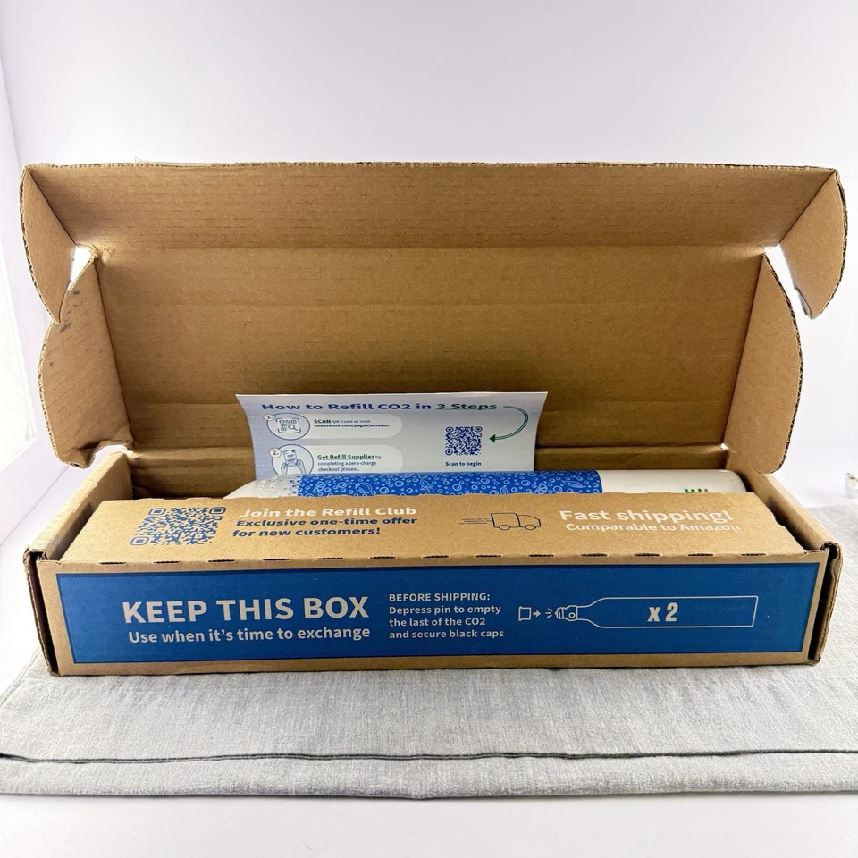 Soda Sense Pack Of 2 60L CO2 Carbonator Cylinder Canister Sealed In Open Box - Image 3 of 4