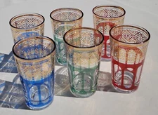 Gorgeous!! Vintage Mid Century Gold Guilt Filigree JUICE GLASSES France 3.75”