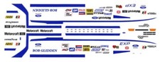 Bob Glidden Ford EXP 1/64th HO Scale Slot Car Waterslide Decals