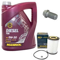 MotoröL 5W30 5Liter ÖLfilter SH4045L + ÖLablassschraube FüR Chrysler Jeep Merced