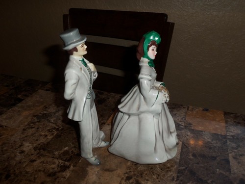 SET OF VINTAGE FLORENCE CERAMICS (GONE WITH THE WIND) BRUNETTE GREEN - Picture 2 of 11
