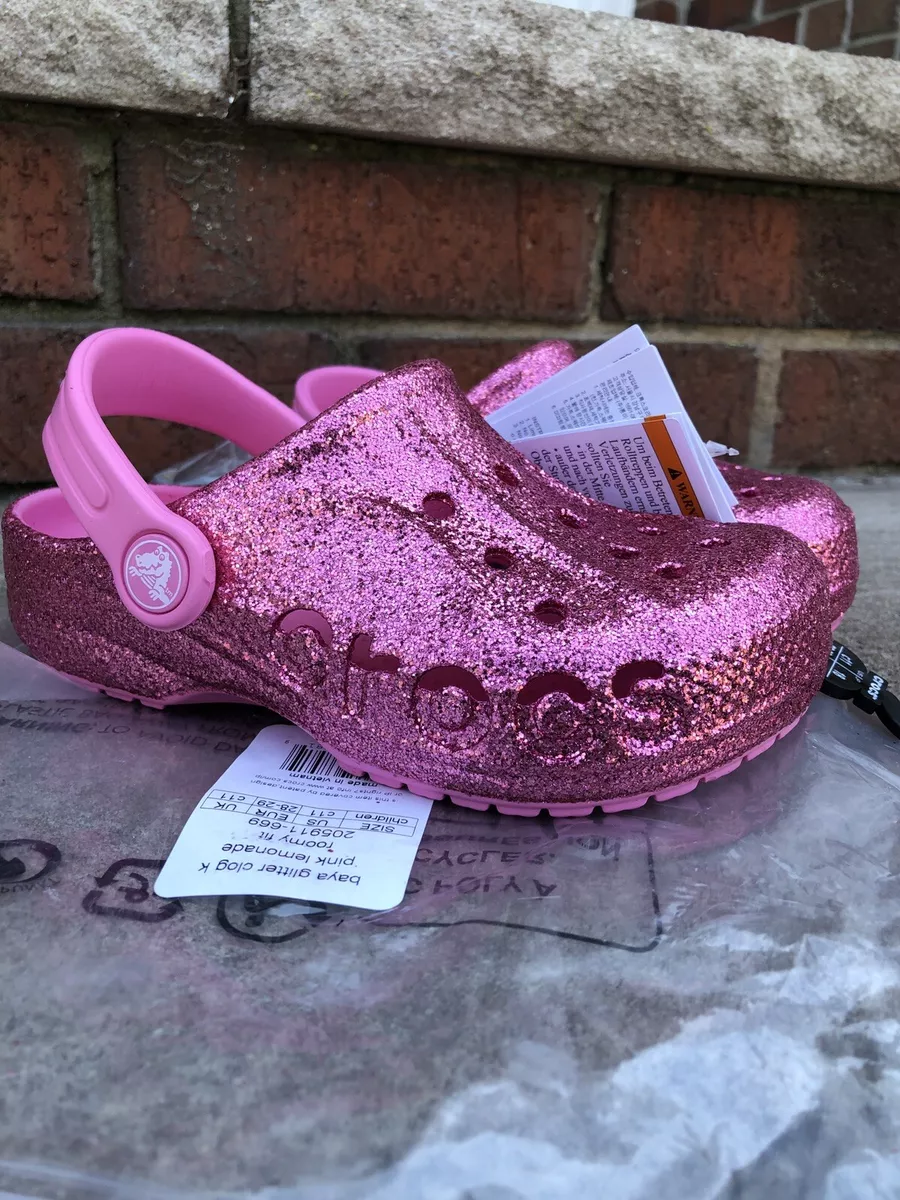 Glitter pink sales crocs