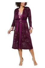 C Wonder by Christian Siriano Women's Lace & Ponte Knit Topper Currant