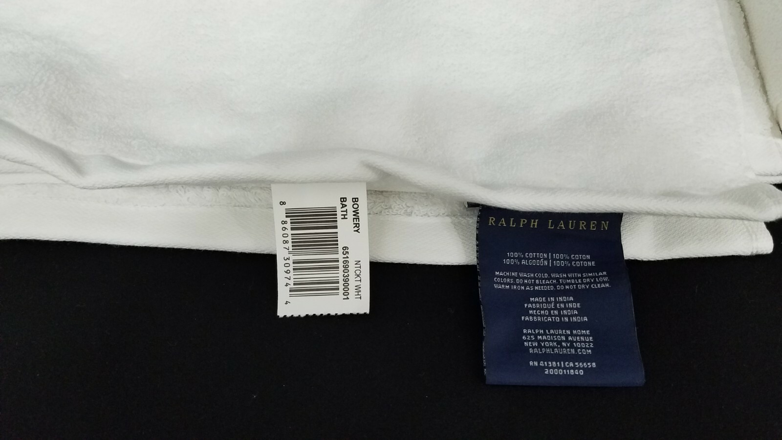 Ralph Lauren Bath Towels White Bowery BATH TOWEL & MAT NANTUCKET WHITE