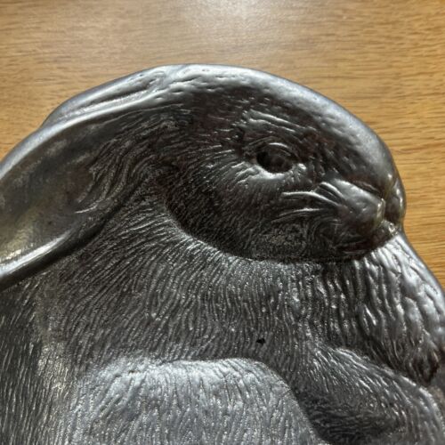 WILTON RWP Pewter Metal Bunny Rabbit Nut Trinket Easter Candy 6" Bowl - Picture 2 of 6