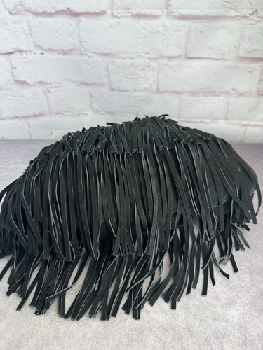 RARE Valentino Black Suede Fringe Hobo Bag - Picture 7 of 14