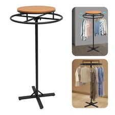Round Clothing Rack Clothes Garment Retail Store Display Hanging Rack metal&Wood
