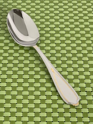 Yamazaki VICTORIA GOLD Stainless Gold Accent Oval Soup Spoon Japan Flatware