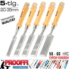 5 x Profi Stechbeitel Schnitzmesser Stech Stemm Eisen Holz Beitel Set 20 - 35mm