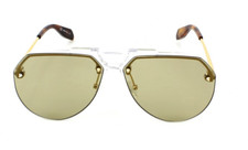 Alexander McQueen AM0139S 003 Crystal-Gold-Green Sunglasses Gafas de sol