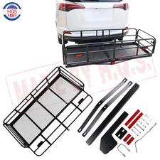 400 Lbs Heavy Duty Folding-Hitch Mount Cargo Luggage Carrier Basket For Car SUV