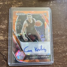 2021-22 Panini Prizm Draft Picks Orange Ice Cameron Krutwig #DP-CKR Auto