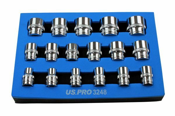 SteckschlüSsel Satz AußEn Vielzahn Werkzeug Steck Nuss Set NüSse Kfz 3/8“ Zoll-image
