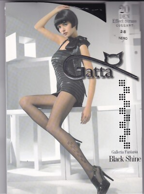Strumpfhose von Gatta ''Black Shine'' schwarz 20 DEN Gr. S und M Effect Strass