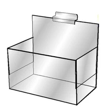 7'' x 4'' x 7'' Single Clear Acrylic Lucite Hosiery Bin Holder Slatwall Display