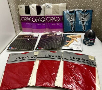 Lot of (12)Vintage Hosiery Pantyhose Stockings Tights MIX OF BRANDS Queen Size