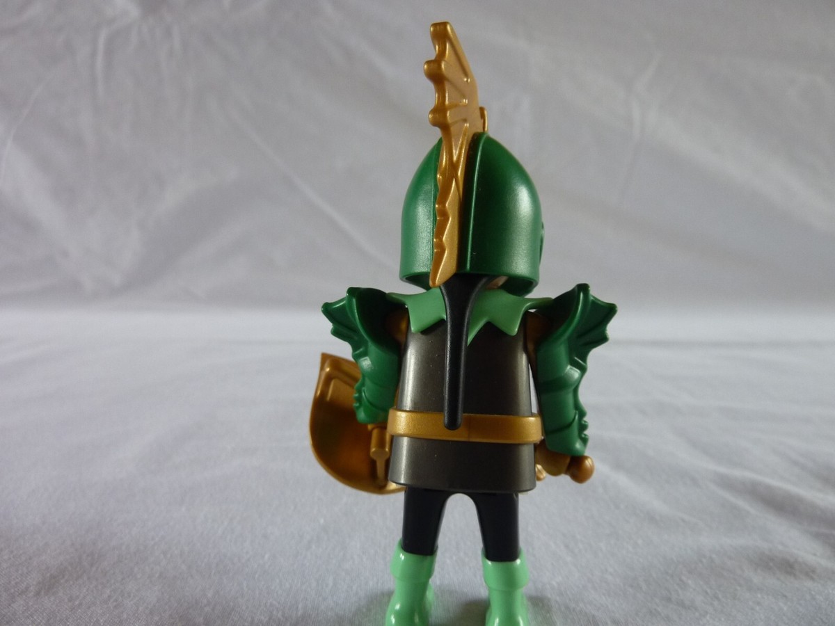 Playmobil Chevalier Vert N°2 - Figurine Château Médiéval - Inclut Cheval Et Accessoires - Occasion Bon état